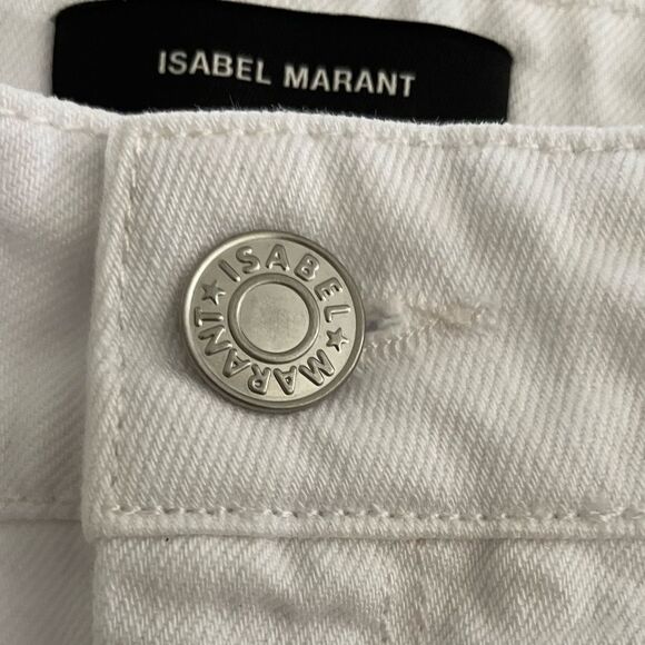 Isabel Marant 100% Cotton White Kelissa High Waisted Jeans Size 8 - Picture 9 of 13